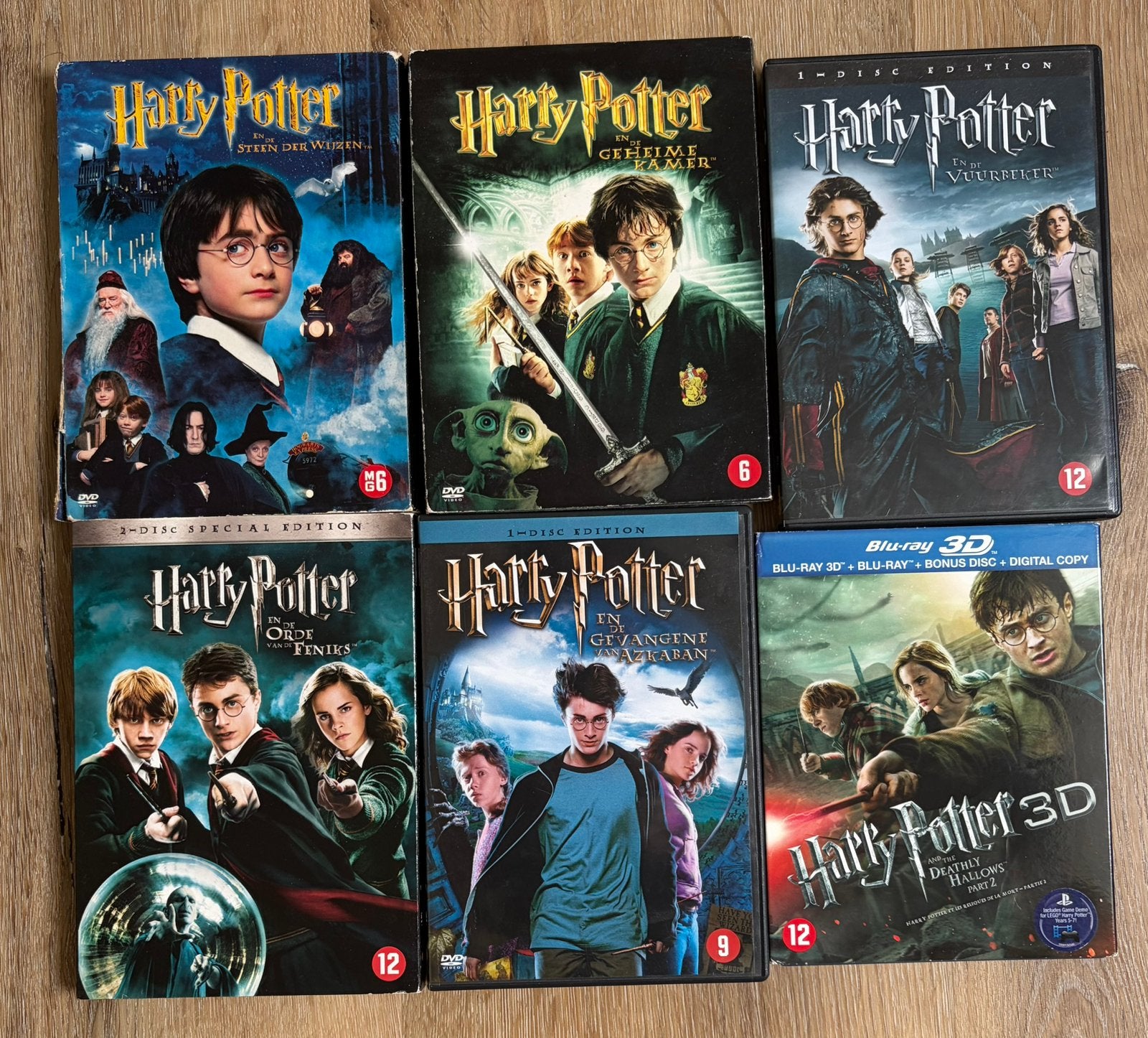 Harry Potter DVD collectie, ook 1x blueray, Vanaf 12 jaar, Ophalen of Verzenden, Zo goed als nieuw