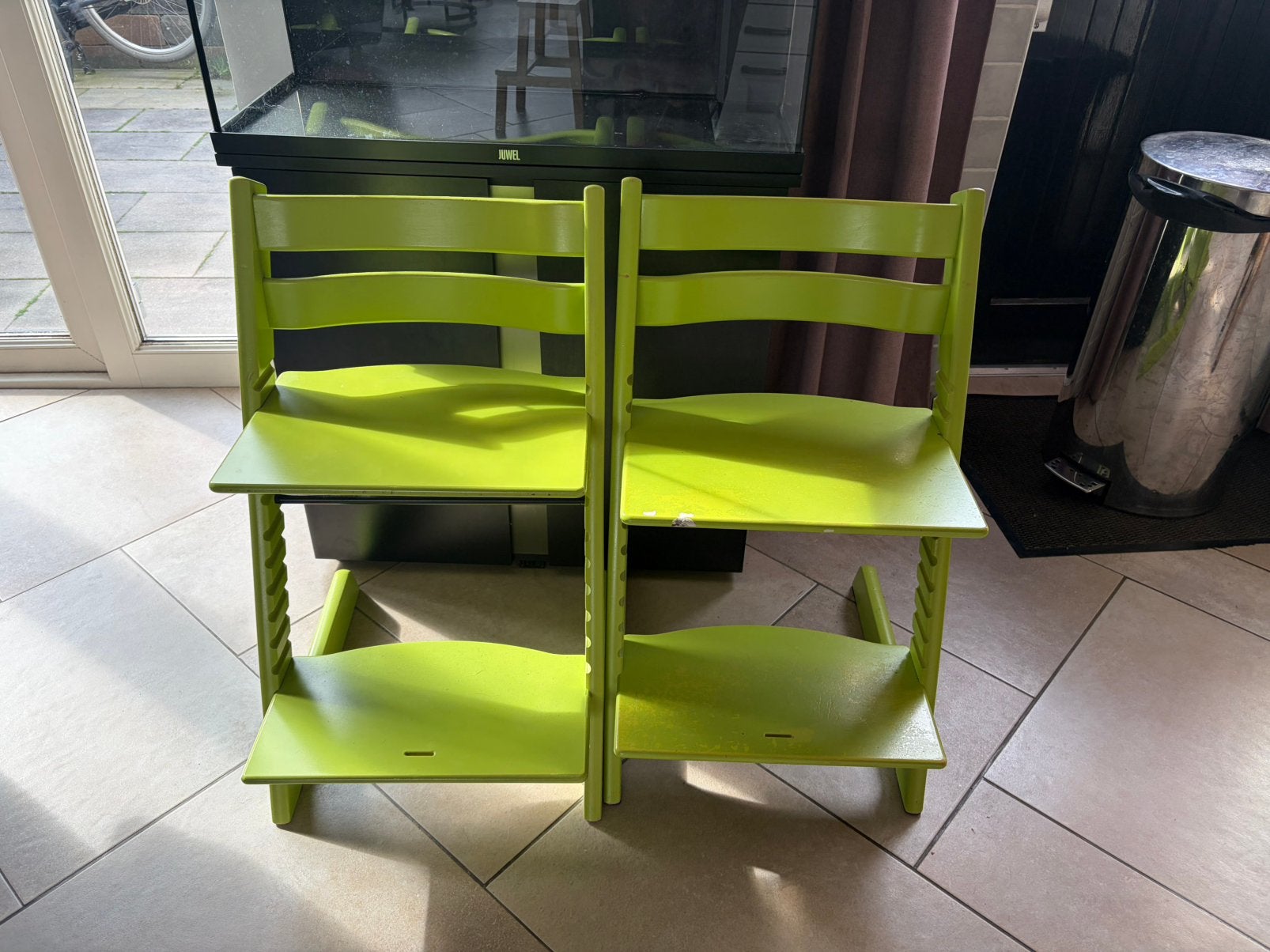 Stokke trip trap stoel groen, Kinderen en Baby's, Kinderstoelen, Ophalen, Gebruikt, Meegroeistoel