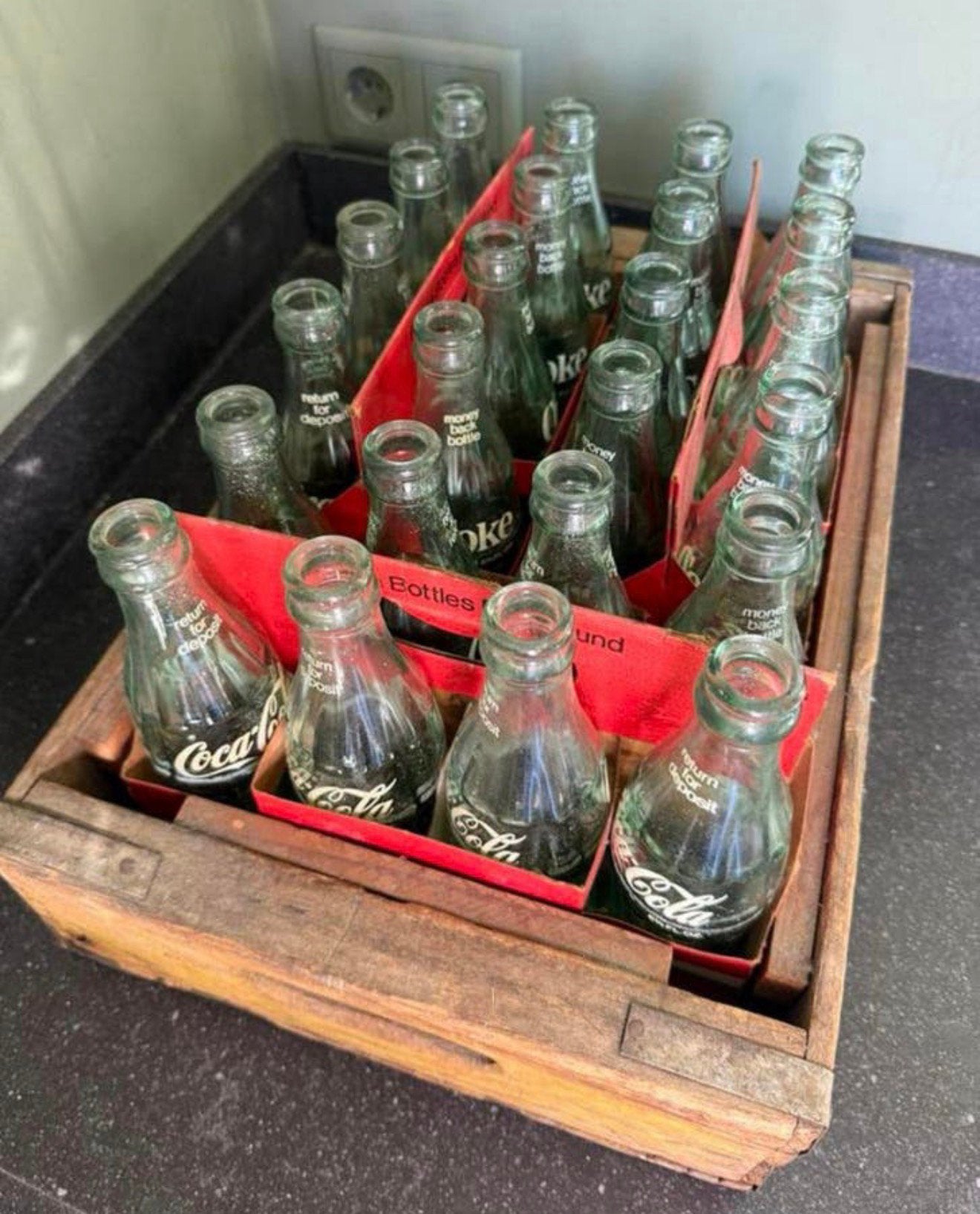 Vintage oud compleet Coca Cola krat incl flesje, Ophalen, Zo goed als nieuw