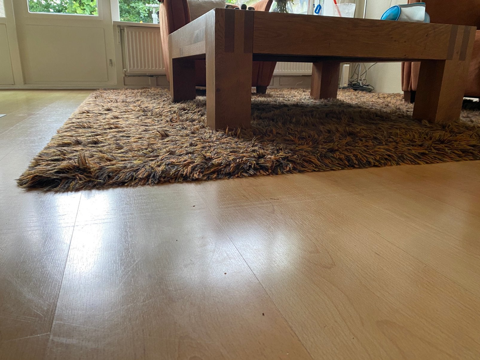 wollen vloerkleed gemêleerd warme tinten 280x230 cm, Ophalen, Gebruikt, 200 cm of meer, 200 cm of meer