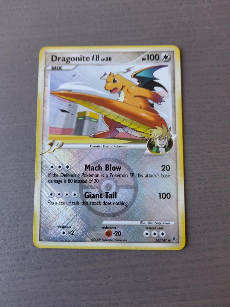 2009 supreme victors 56/147 dragonite reverse league promo, Ophalen of Verzenden, Zo goed als nieuw, Losse kaart, Foil