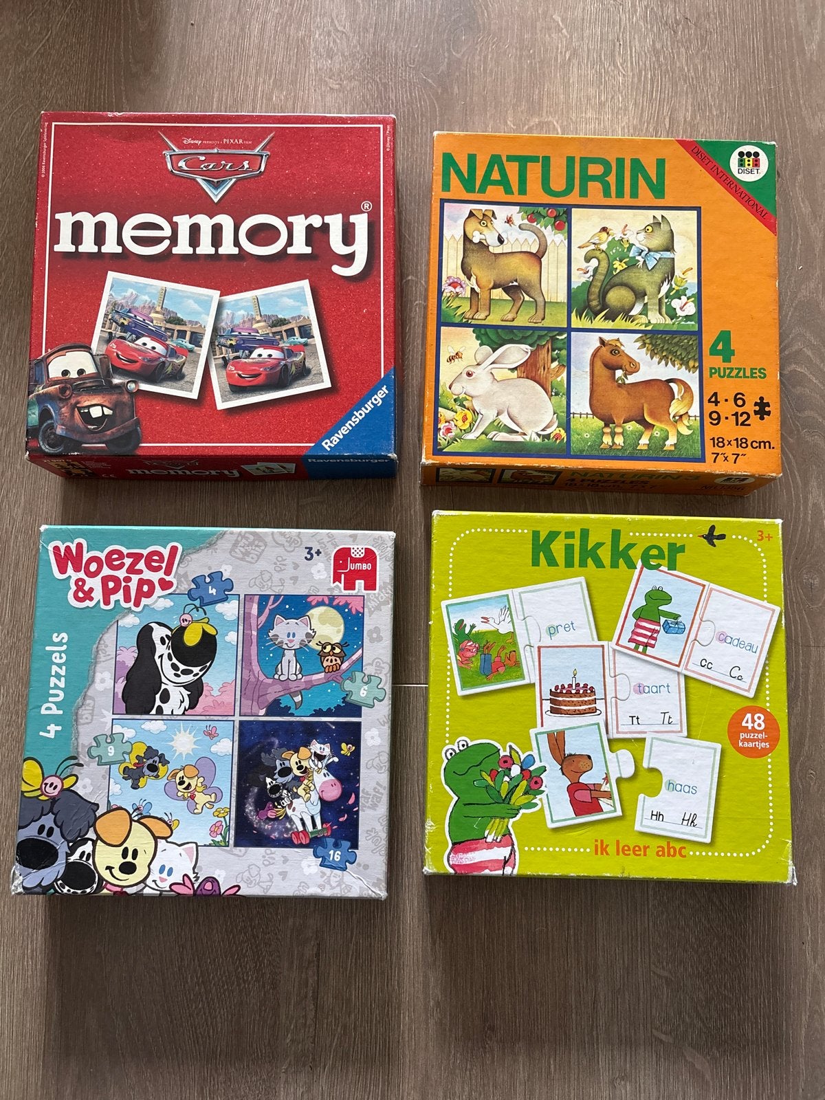 Diverse Puzzels: Cars Memory, Naturin, Woezel & Pip, Kikker, Ophalen of Verzenden, Gebruikt, Legpuzzel