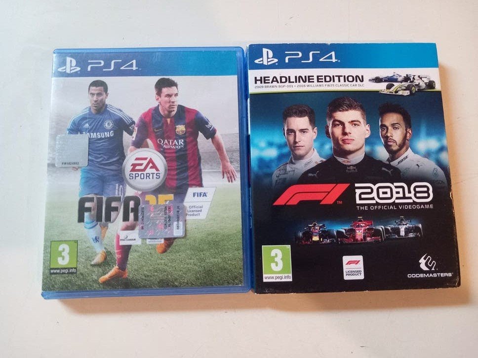 PS4 Games: FIFA 15 en F1 2018 - Getest en in goede staat, Gebruikt, 2 spelers, Ophalen of Verzenden, Eén computer