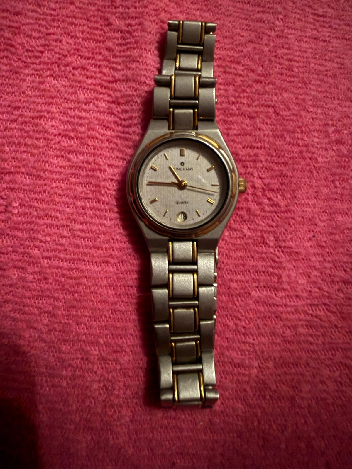 Junghans Quartz Dameshorloge - Staal met Gouden Accenten, Overige merken, Gebruikt, Staal, Polshorloge