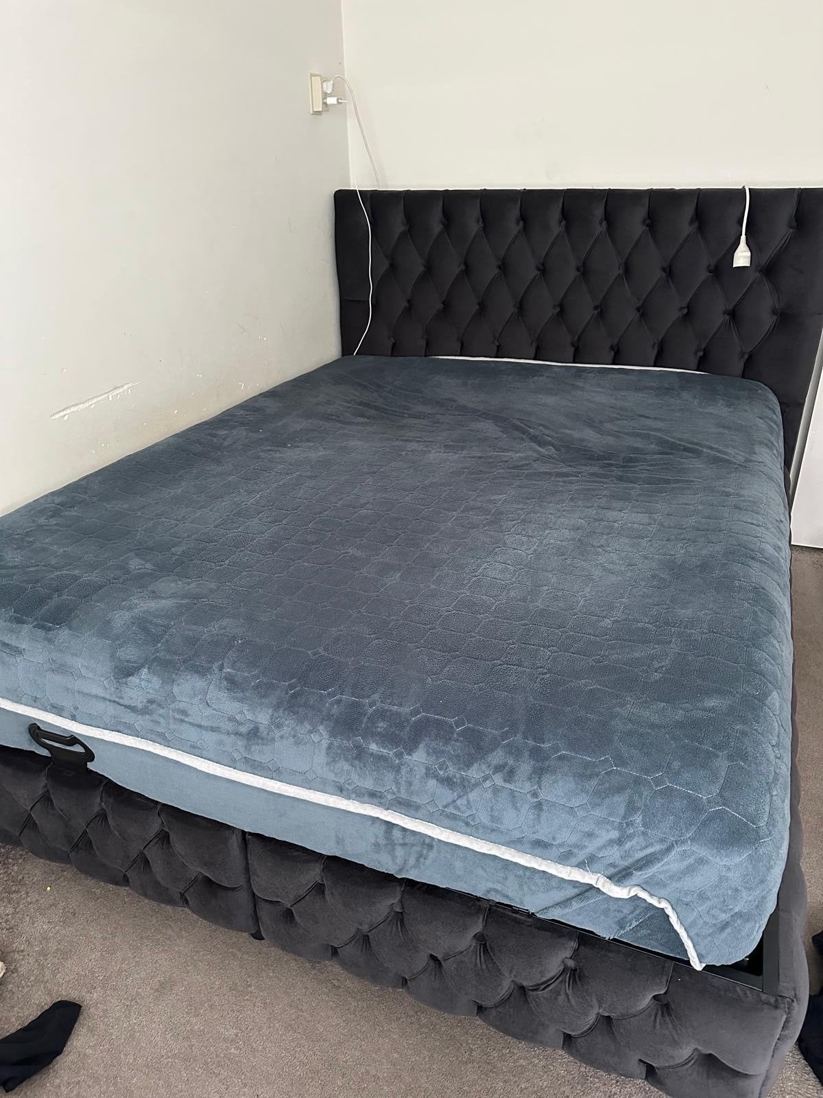 Zo goed als nieuw tweepersoonsbed 170 breed, Ophalen, Blauw, Tweepersoons, Zo goed als nieuw