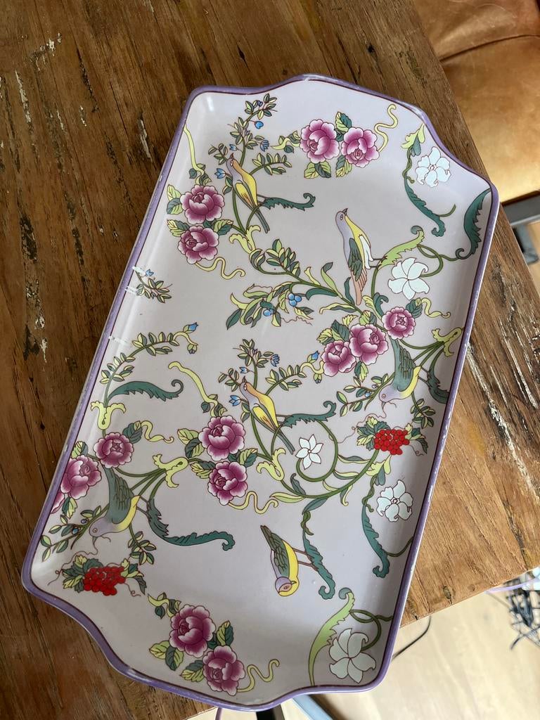 Decoratieve schaal met vogel- en bloemenmotief, Ophalen