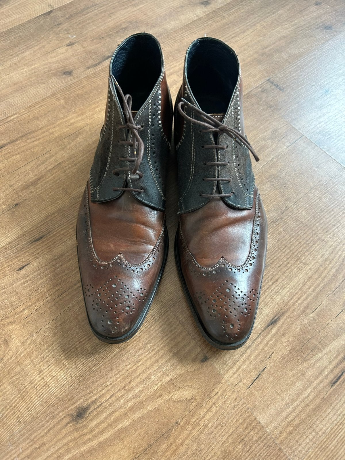 Giorgio's leren herenschoenen maat 47, Ophalen, Gedragen, Bruin, Veterschoenen