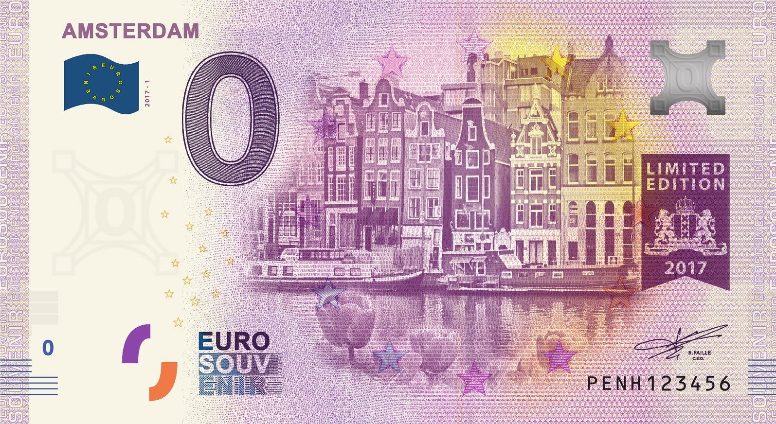 0 Euro Souvenir Biljet Amsterdam 2017, Ophalen of Verzenden, Overige landen, 5 euro