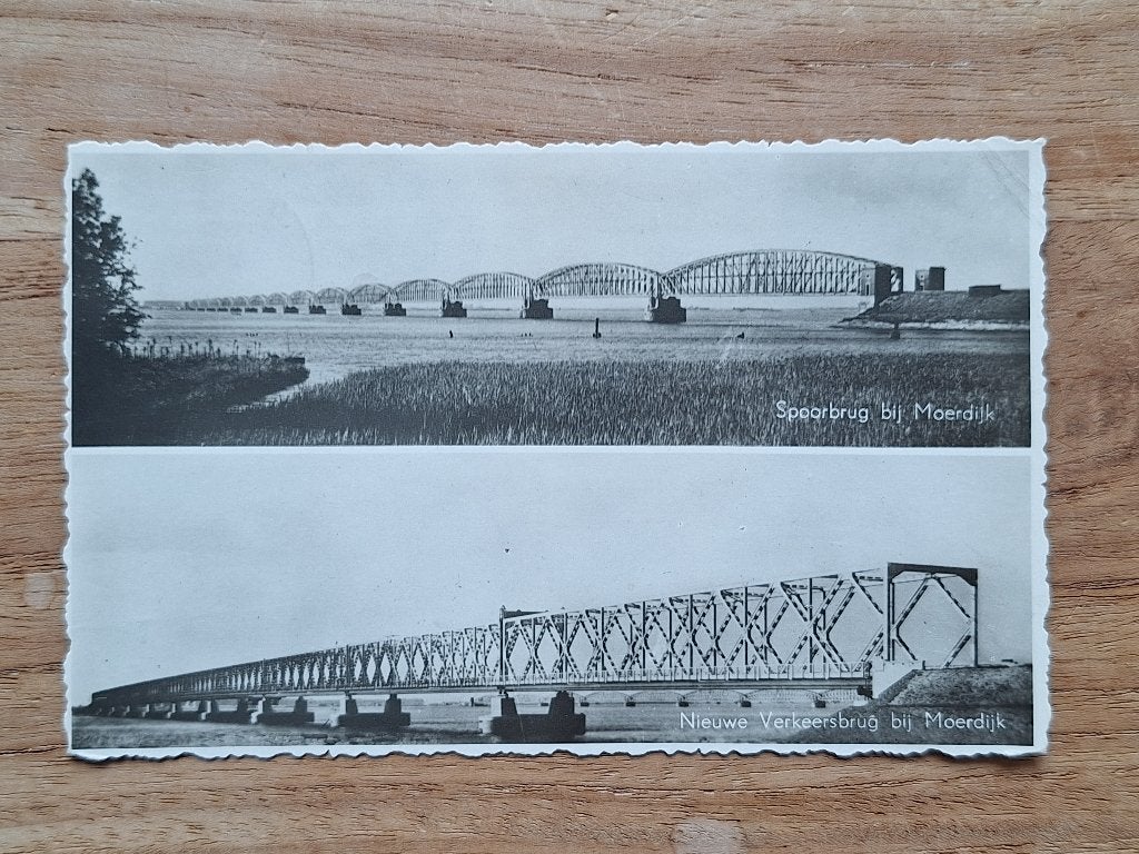 ak Moerdijk Spoorbrug bij 1951, Verzamelen, Ophalen of Verzenden, 1940 tot 1960, Gelopen, Noord-Brabant