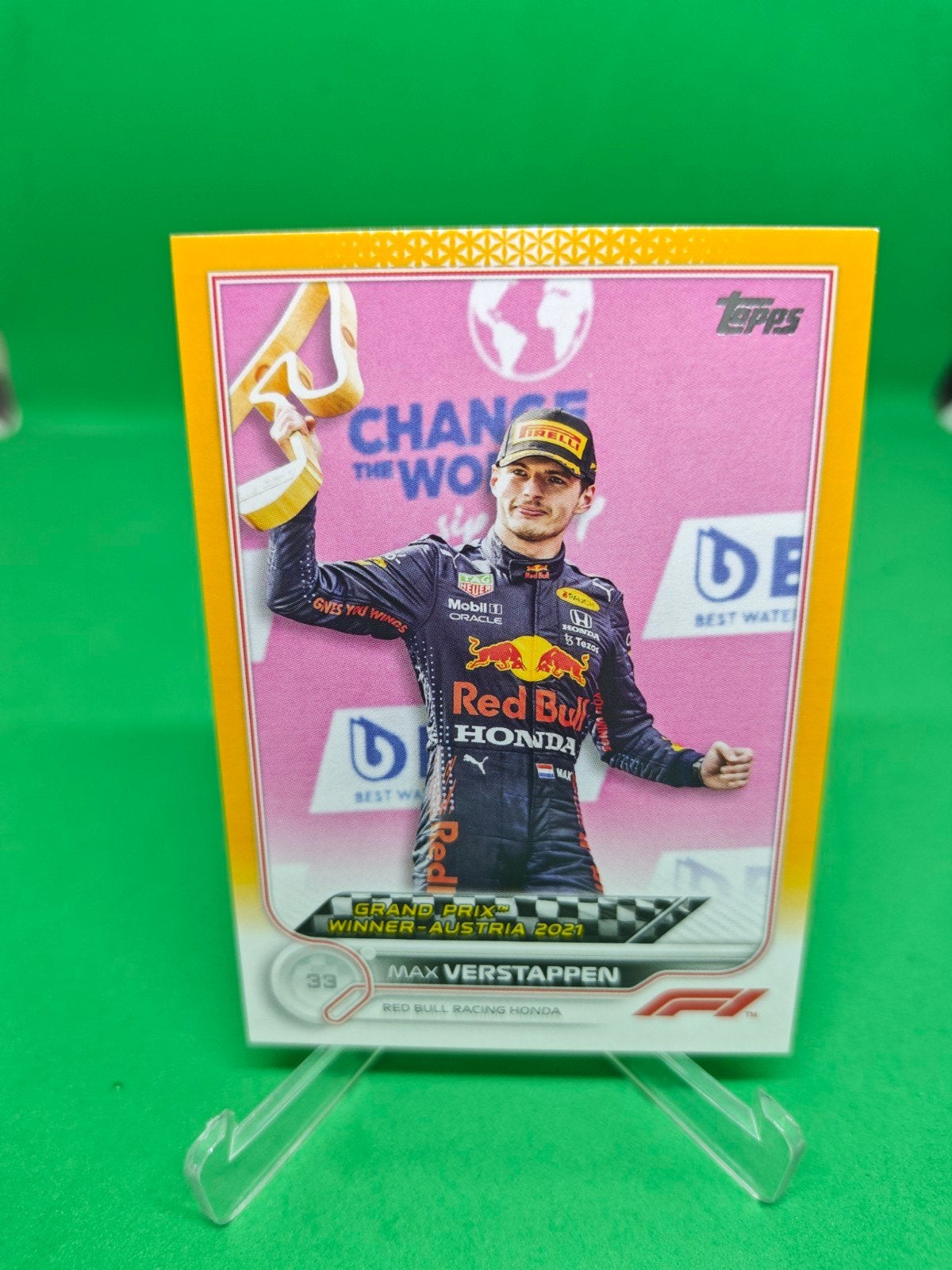 Max Verstappen 38/50 gold refractor topps F1 2022, Verzenden, Zo goed als nieuw, Bburago