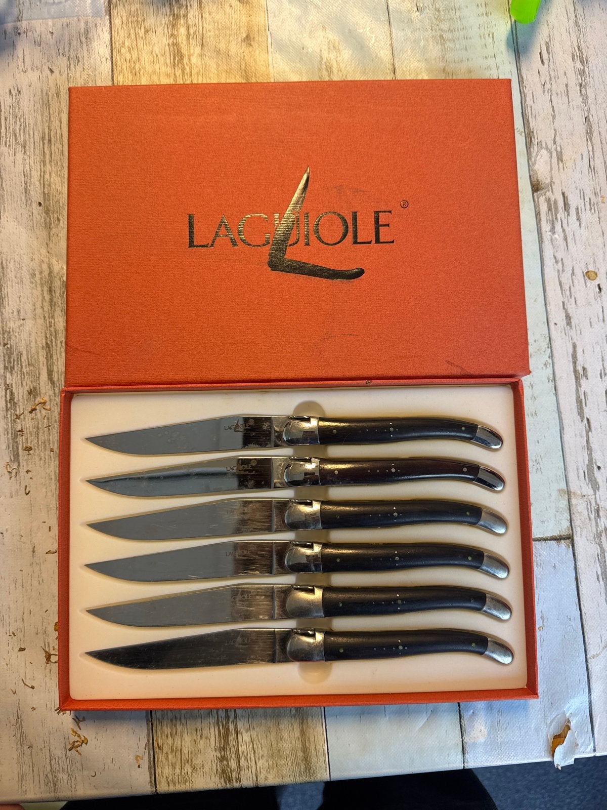 Laguiole steakmessen set - 6 stuks, Huis en Inrichting, Ophalen, Los bestek, Laguiole, Zo goed als nieuw