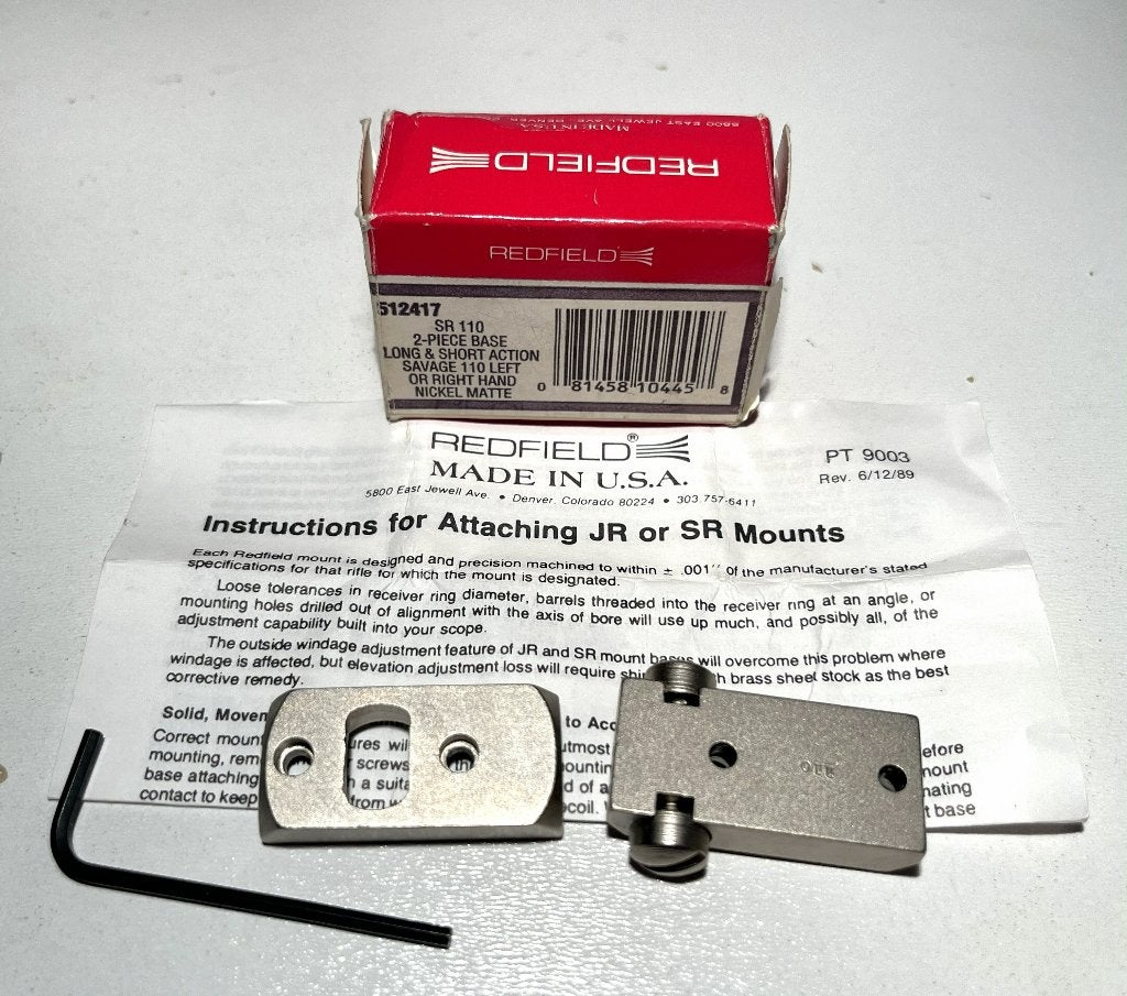 Zilverkleurige Redfield 2 piece base, Ophalen of Verzenden, Nieuw