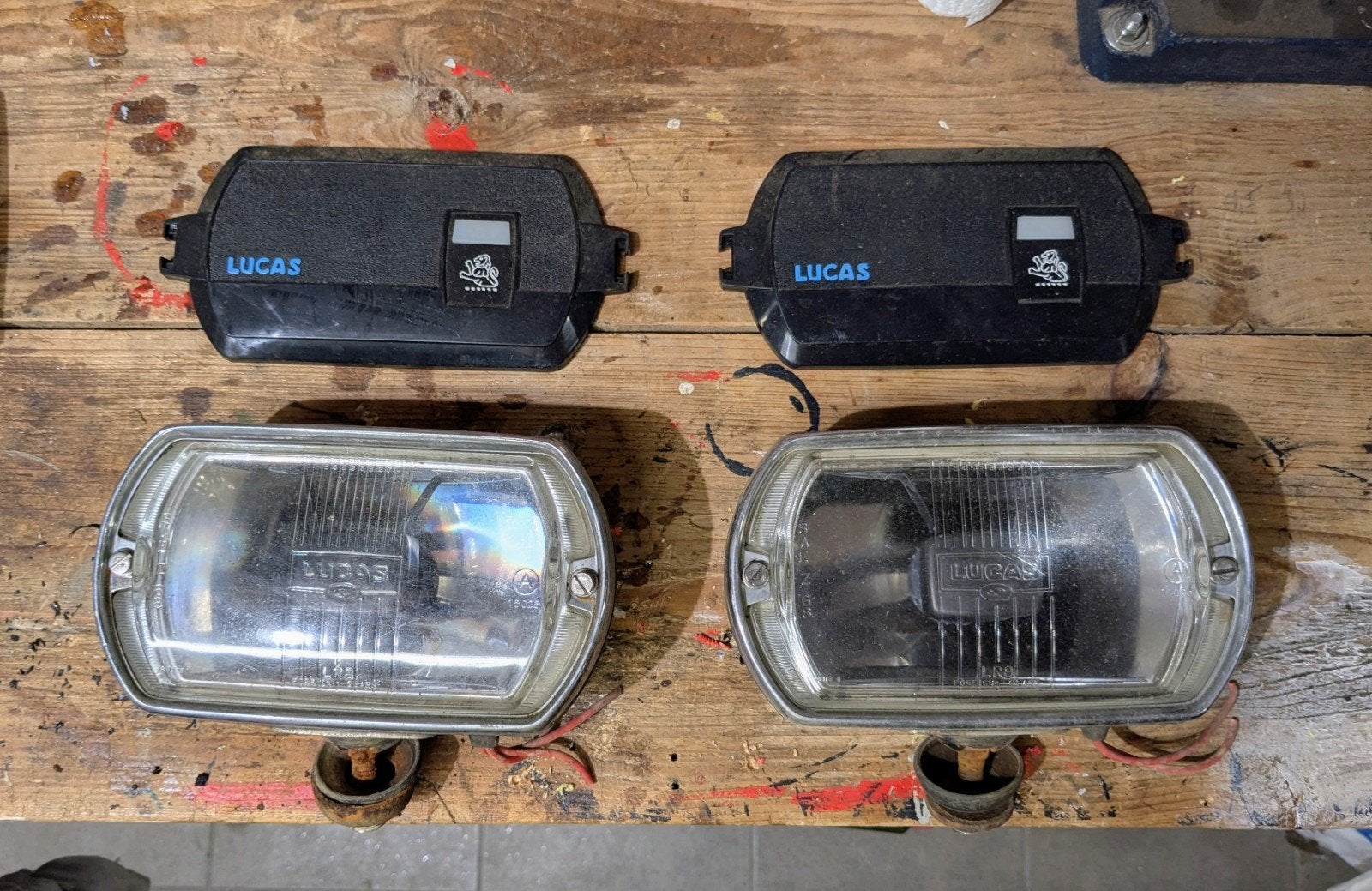Lucas square 8 spotlights 2x, Auto-onderdelen, Ophalen of Verzenden, Gebruikt, Universele onderdelen