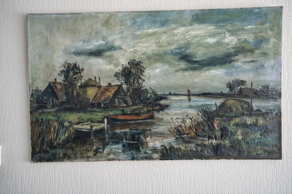 schilderij van Jelle Hoogstra, Ophalen, Doek, Oud hollands, Landschap