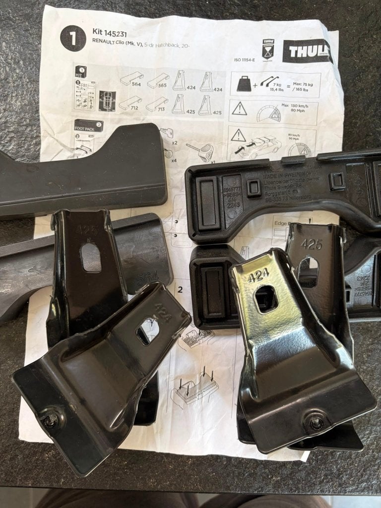 Thule kitset 5231 voor dakdragers Renault Clio, Auto diversen, Dakdragers, Ophalen of Verzenden, Gebruikt