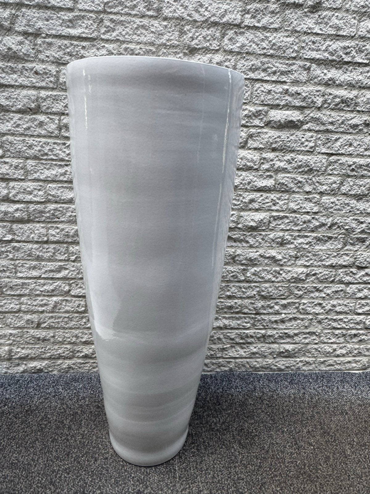 Grote Ecri Witte Keramische Vaas - 100 cm Hoog, Ophalen, Zo goed als nieuw, Wit