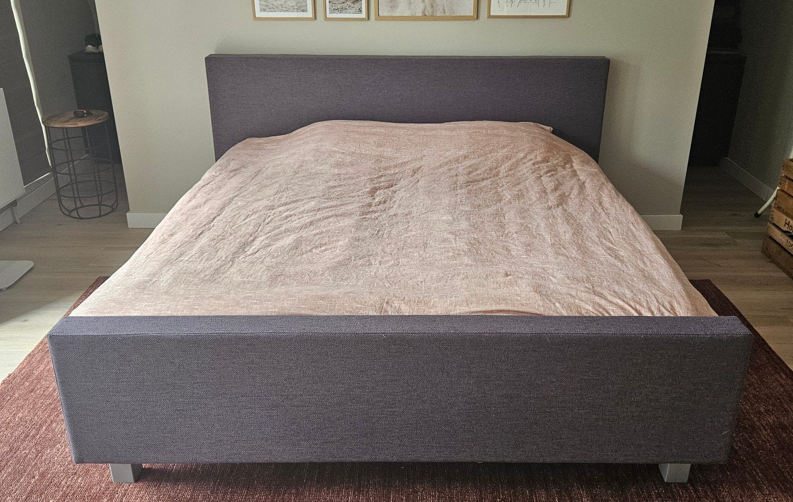 Tweepersoons bedframe 180 x 200, Ophalen, Bruin, Tweepersoons, Zo goed als nieuw