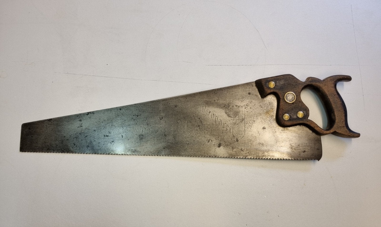 Antieke handzaag - Wyzack Sons & Turner Ltd Sheffield, Ophalen of Verzenden
