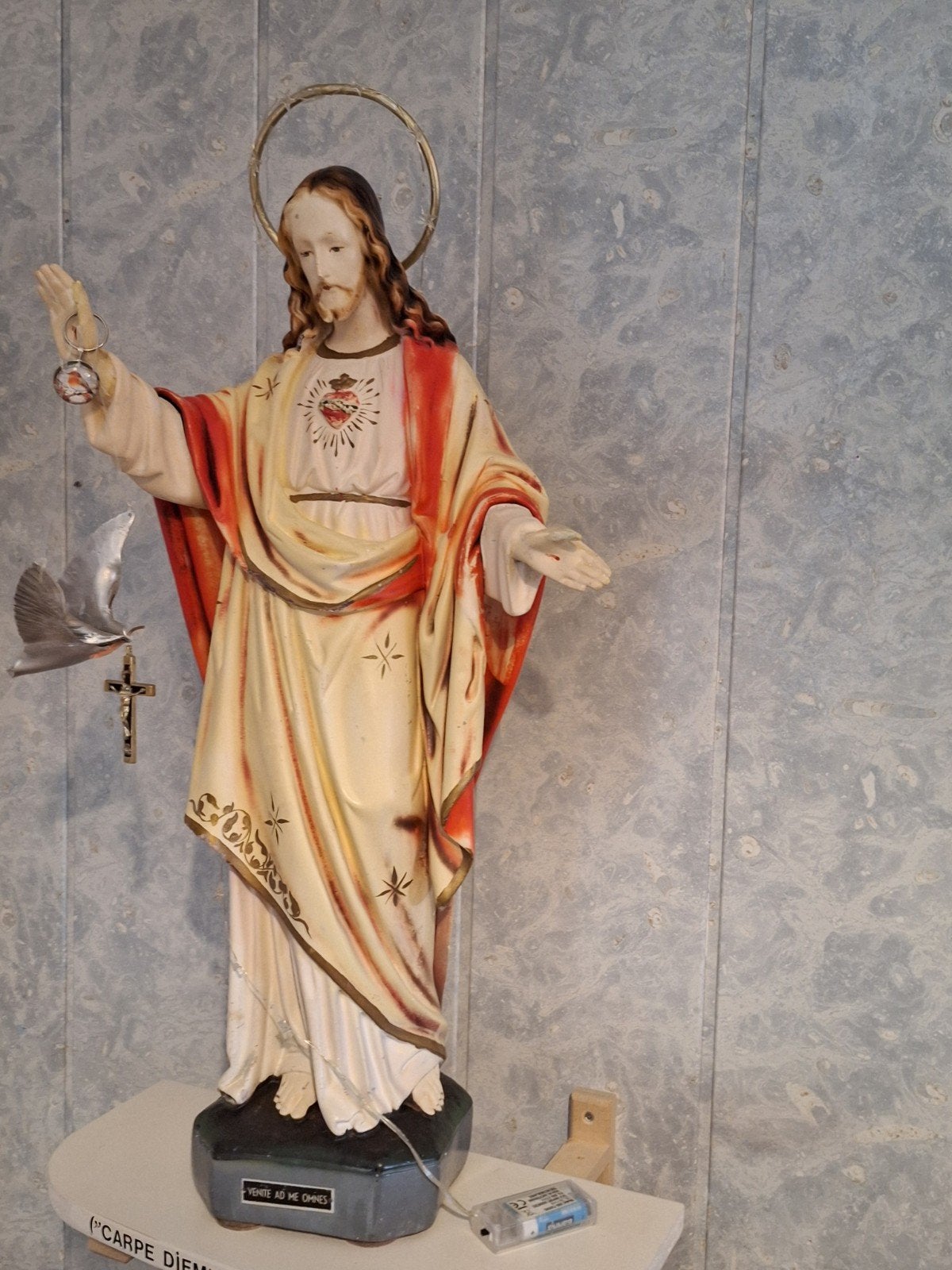 Vintage Jezus beeld - Heilig Hart - Religieuze kunst, Ophalen