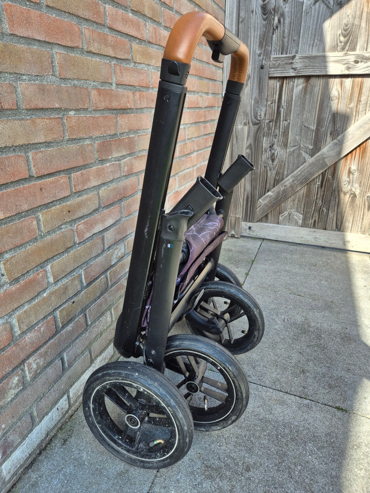 Dubatti kinderwagen met reiswieg - Zwart/Paars marmer, Gebruikt, Met reiswieg, Ophalen, Kinderwagen