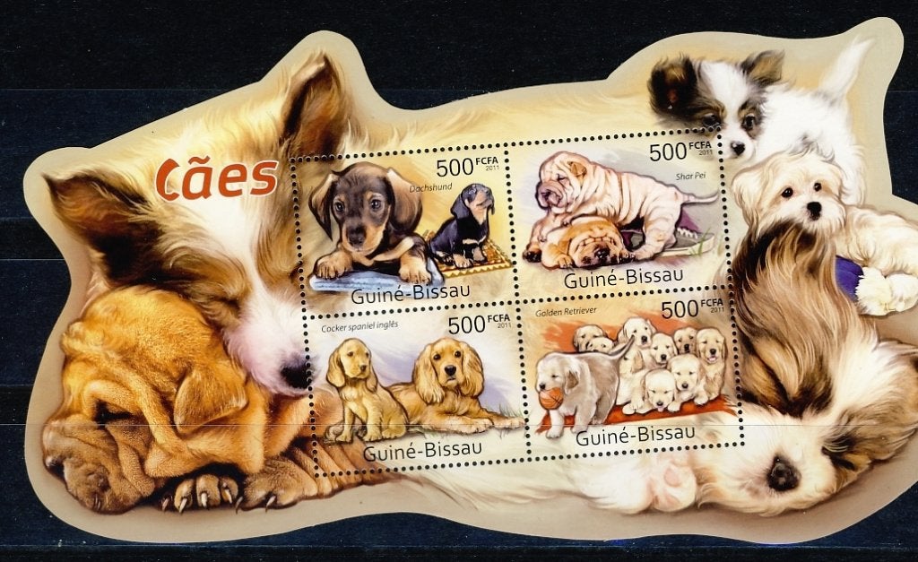 Guinee Bissau 5574/77 Honden 2011 postfris, Ophalen of Verzenden, Postfris, Dier of Natuur