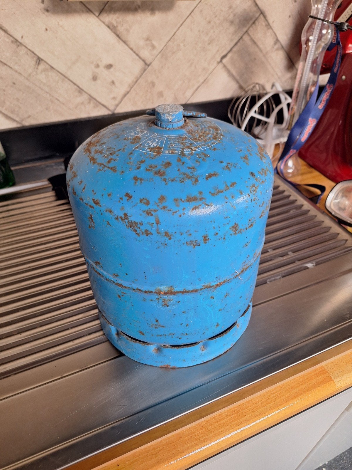 Campingaz 907 gasfles (vol), Ophalen, Gebruikt, Campingstoel
