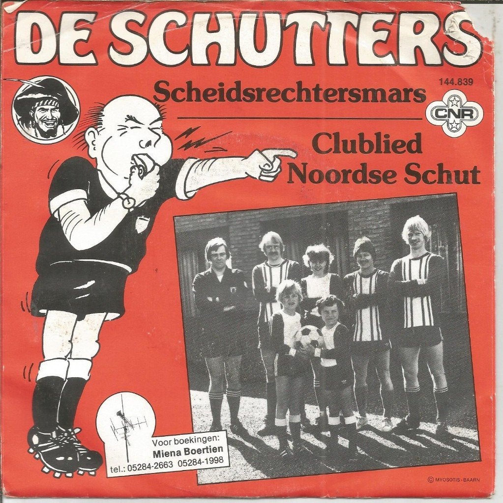 VERKOCHT De Schutters – Scheidsrechtersmars (1981), Cd's en Dvd's, Fotohoes, 7 inch, Ophalen of Verzenden, Zo goed als nieuw