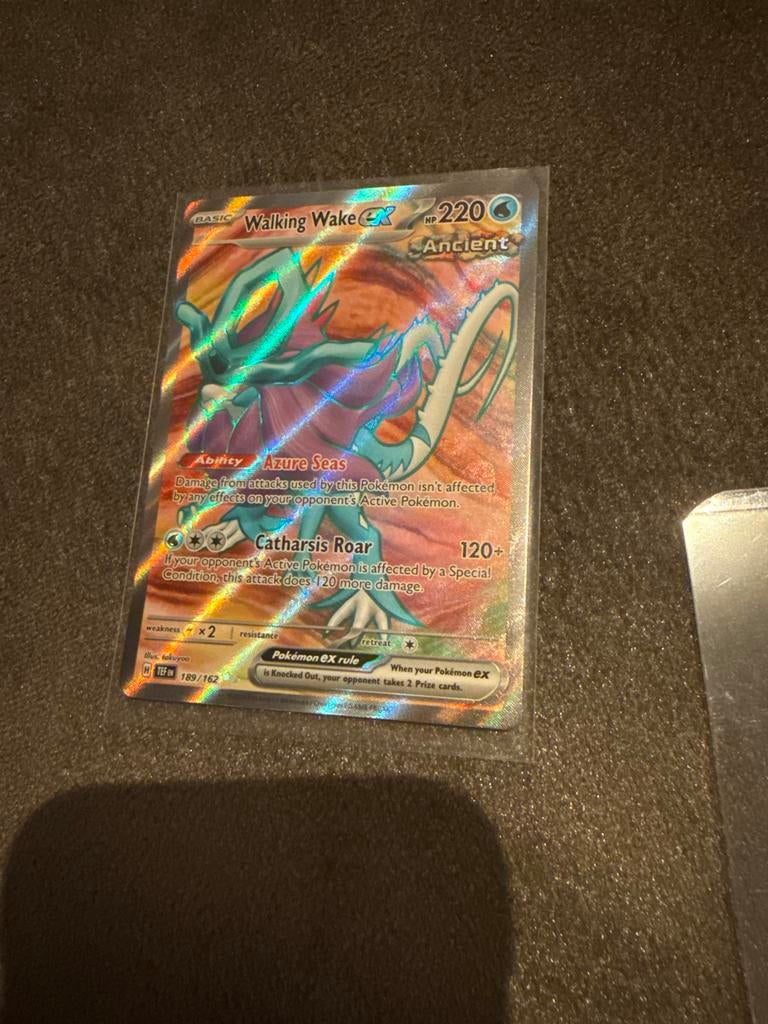 Walking Wake ex 189/162 - Paradox Rift Pokémon kaart, Telecommunicatie, Ophalen of Verzenden, Zo goed als nieuw