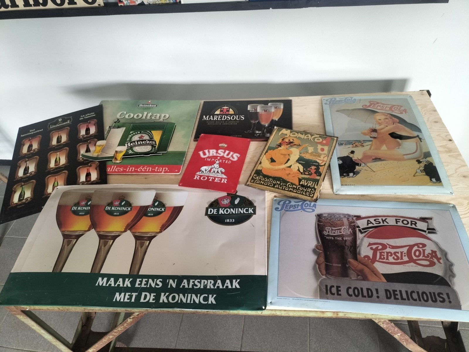 Cafe reclame borden, Ophalen, Gebruikt, Reclamebord