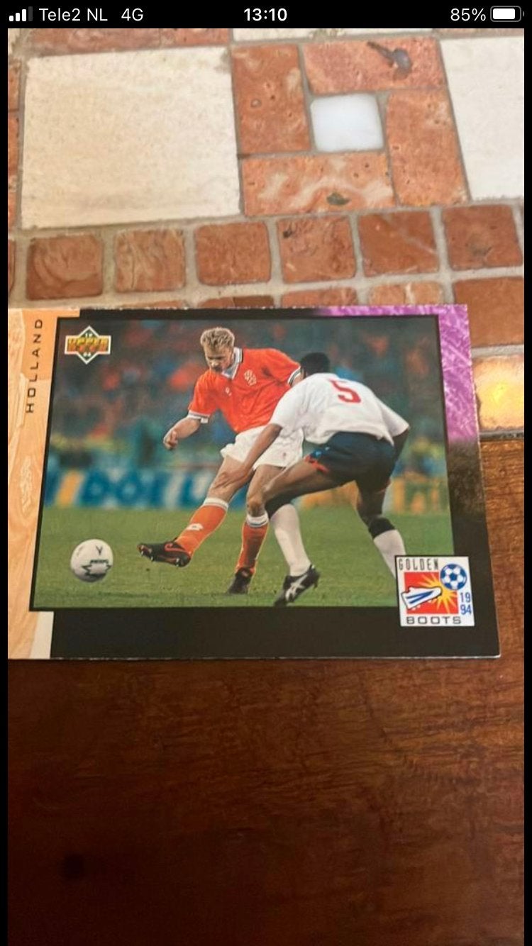 Bergkamp panini upperdeck 1994, Ophalen of Verzenden, Zo goed als nieuw, Buitenlandse clubs, Poster, Plaatje of Sticker