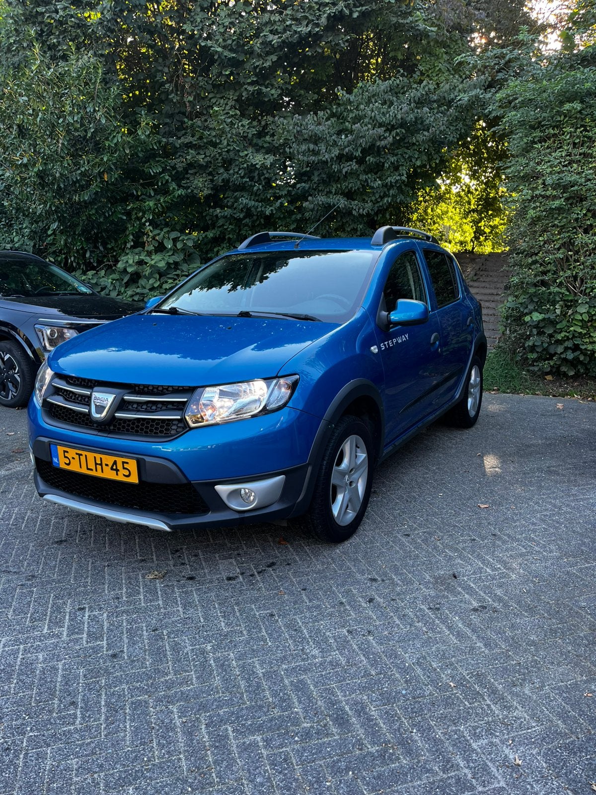 Dacia Sandero 0.9 TCE 66KW Stepway trekhaak 2014 Blauw, Auto's, Voorwielaandrijving, Stof, 40 €/maand, Zwart