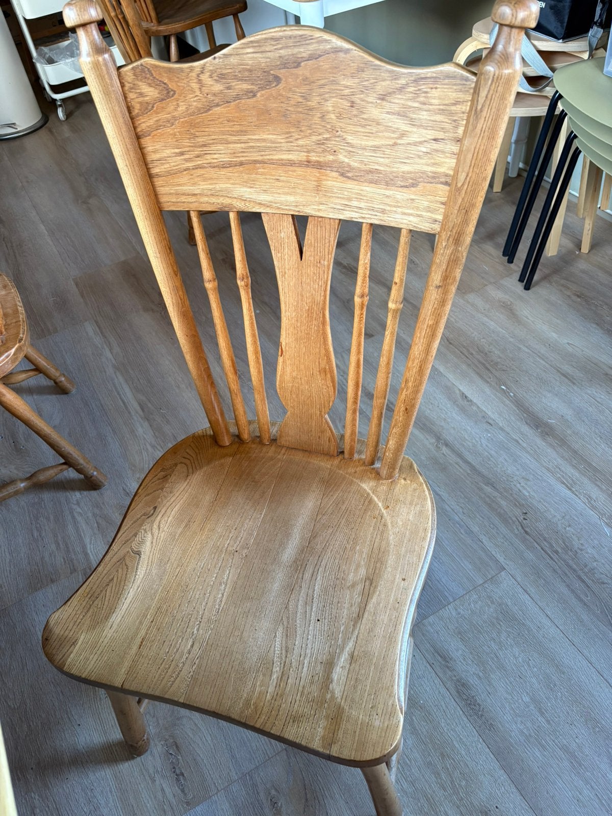 4 houten Eetkamerstoelen, Ophalen, Bruin