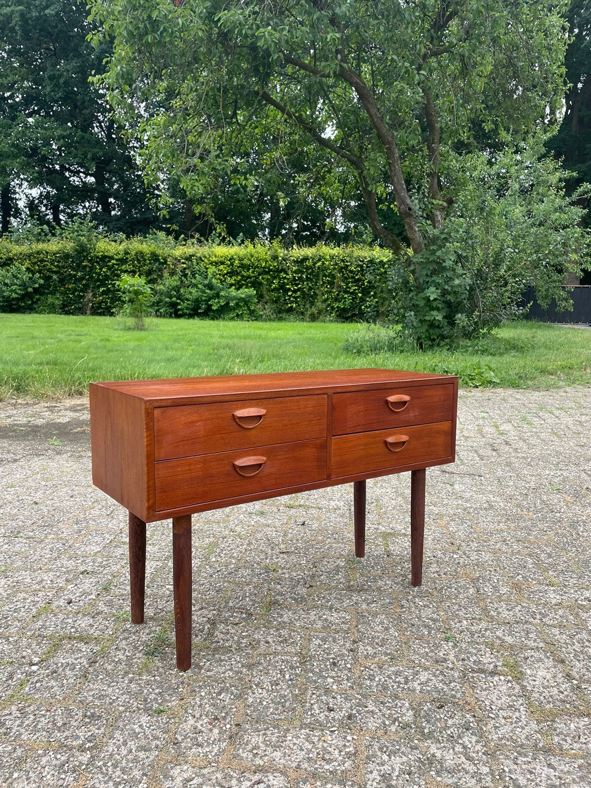 Kai Kristiansen Deens design kastje vintage teak ladekast, Ophalen, Gebruikt, Teakhout, 50 tot 100 cm