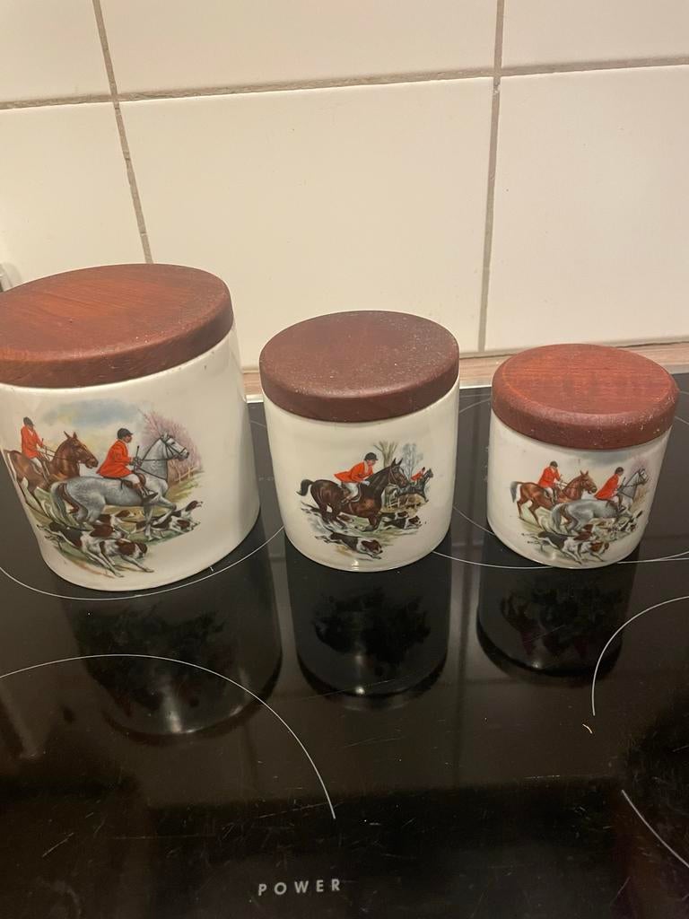 Vintage Gerold Porzellan Bavaria Voorraadpotten Ruitersport, Ophalen of Verzenden