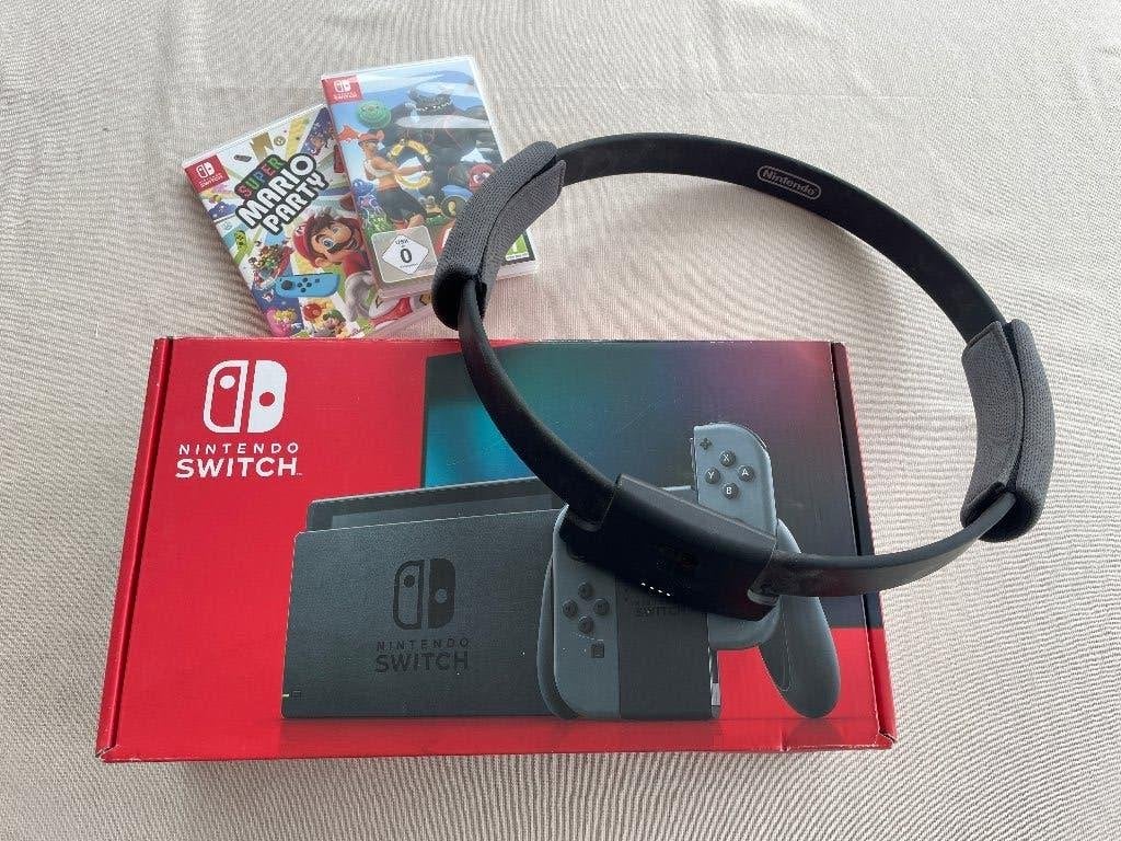 Nintendo Switch V1 compleet + originele doos + 2 games, Ophalen, Met 2 controllers, Switch Original, Gebruikt