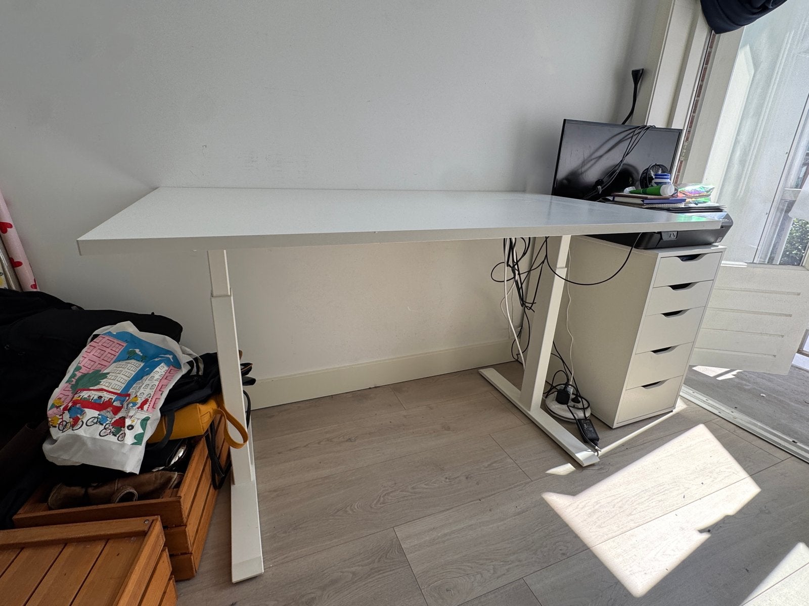 IKEA MITTZON Zit-sta bureau - perfecte staat, Ophalen, Zit-sta bureau, Elektrisch, Spaanplaat of MDF