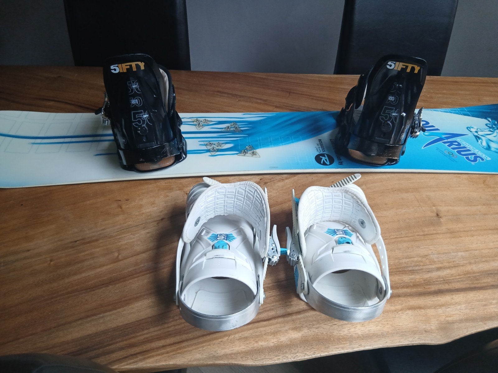 Rossignol Aquarius Snowboard met Drake bindingen, Ophalen, 140 tot 160 cm, Gebruikt, Skiën