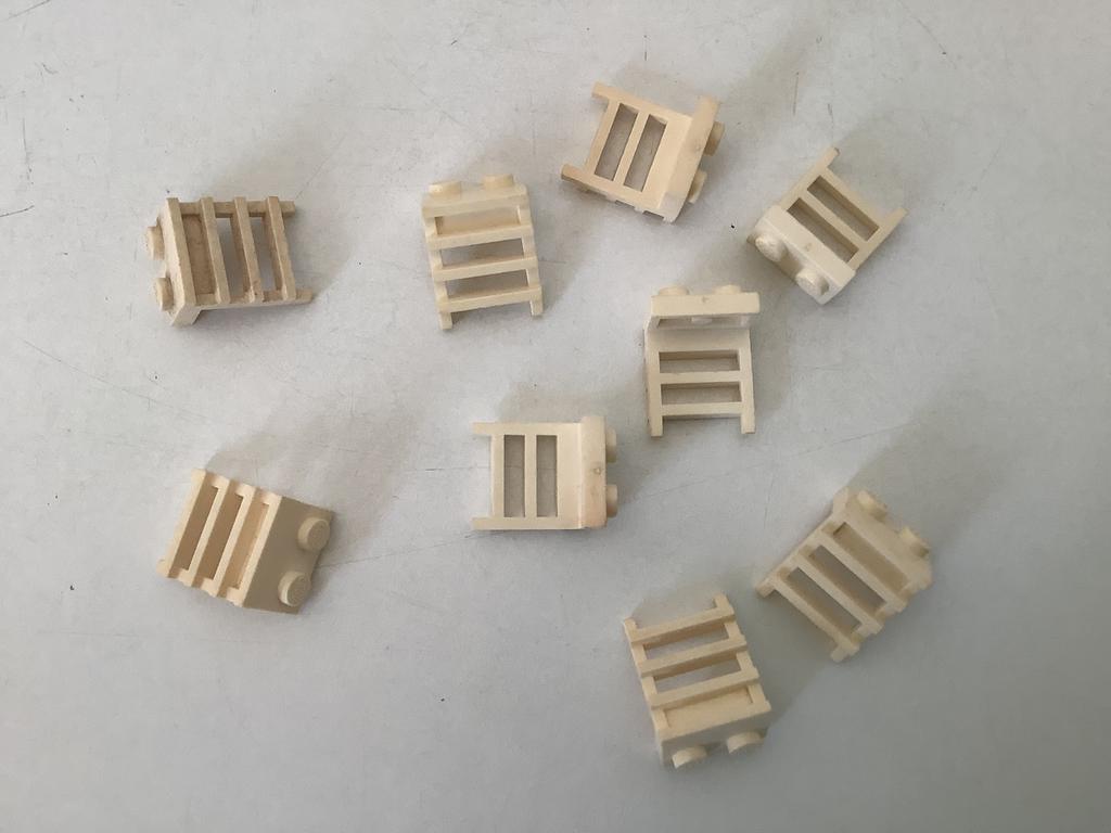 Lego plaat aangepast 1x2 met ladder wit, Ophalen of Verzenden, Gebruikt, Losse stenen, Lego