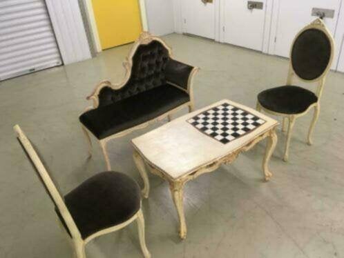 Erg mooie brocante en antieke set gebroken wit/bruin, Antiek en Kunst, Ophalen