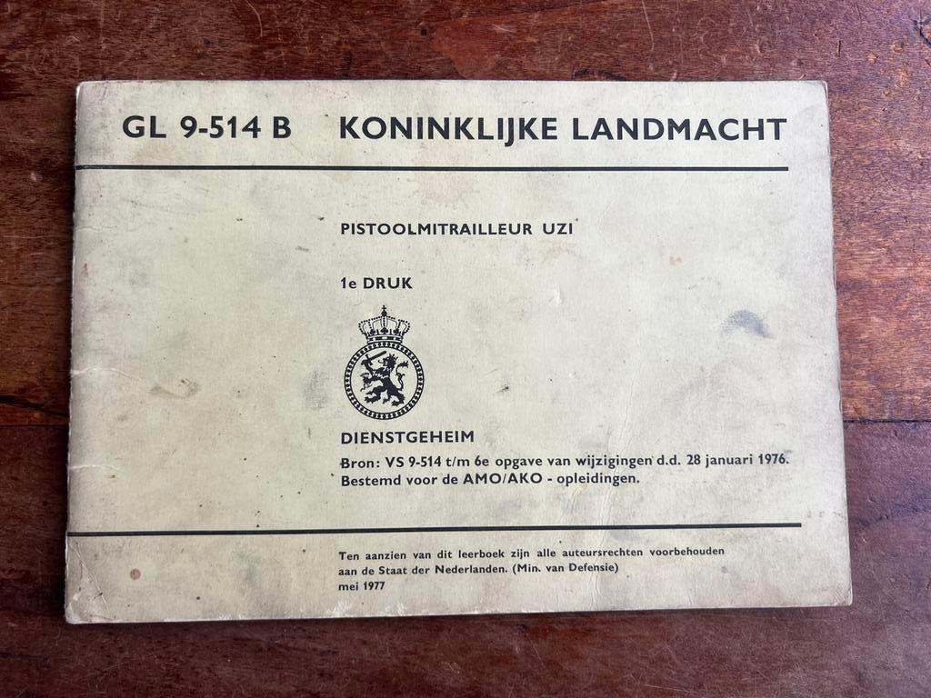 Nederlands voorschrift Uzi pistoolmitrailleur KL Defensie, Verzenden, Nederland, Landmacht