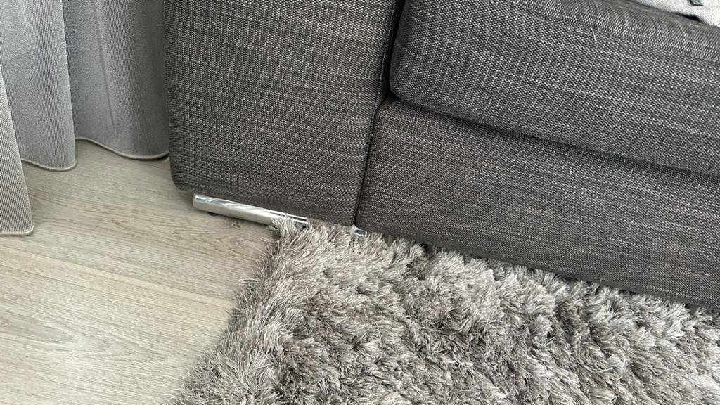 Grote hoekbank met hocker kleur taupe!, 100 tot 125 cm, Hoekbank, 300 cm of meer, Ophalen of Verzenden