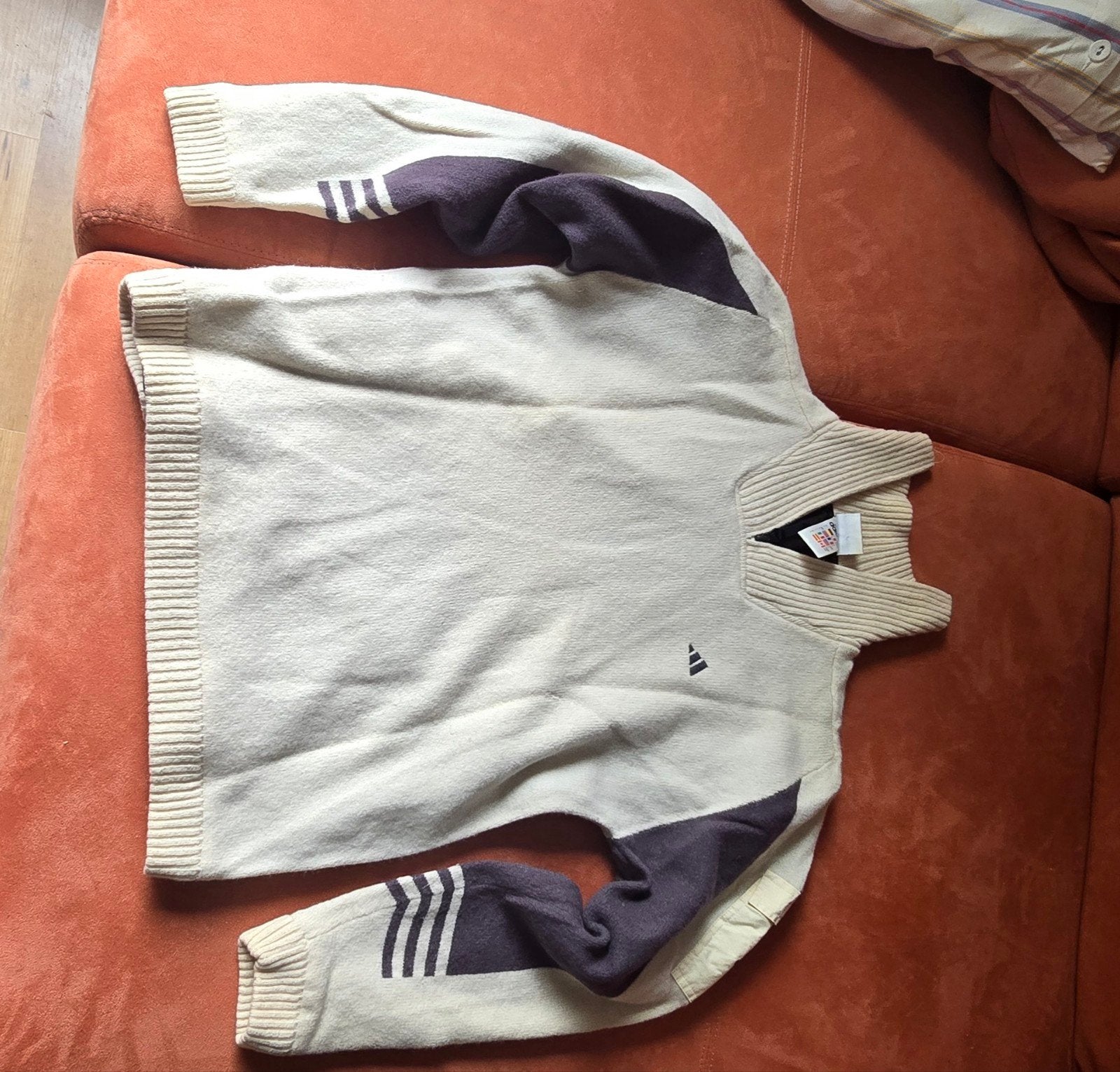 Adidas Winstopper Wol Trui met Binnenvoering Maat L, Kleding | Heren, Truien en Vesten, Maat 52/54 (L), Beige, Ophalen of Verzenden