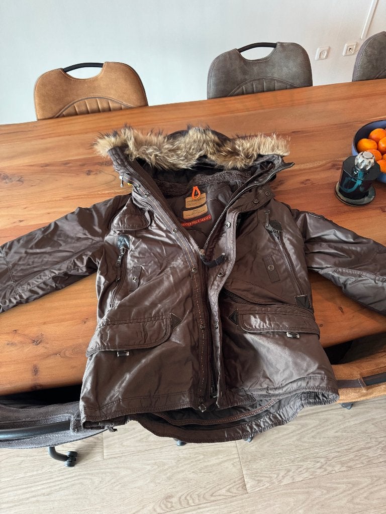 Parajumpers Masterpiece Series winterjas, bruin, maat S, Kleding | Heren, Bruin, Parajumpers, Ophalen of Verzenden, Gedragen