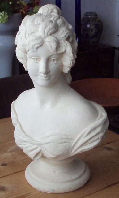 borstbeeld, buste, beeld, vrouw, HxB: 50x30 cm,, Antiek en Kunst, Ophalen, 50 - 100 cm, Wit, Beeld