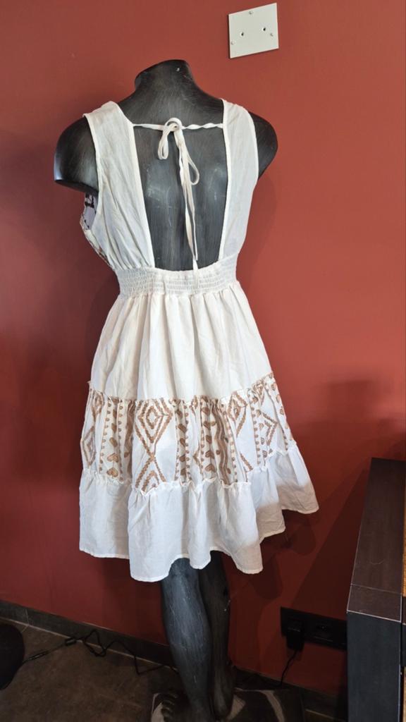 Occult Katoenen Zomerjurk met Rugdecolleté - Nieuw M, Maat 38/40 (M), Wit, Occult, Nieuw