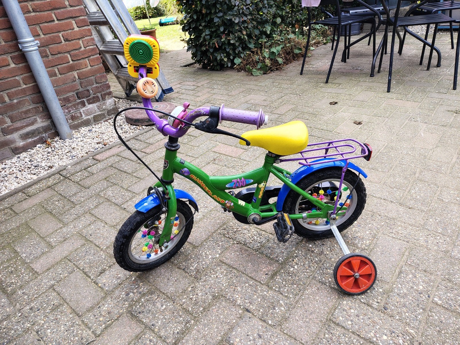 Kinderfiets 12", Ophalen, Terugtraprem, Zijwieltjes, Gebruikt
