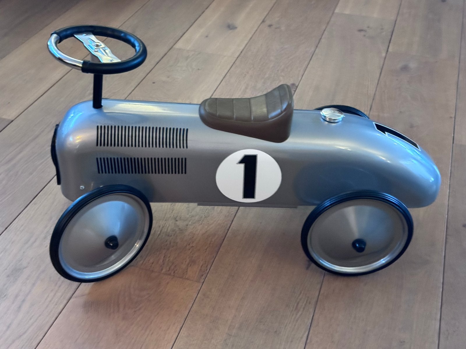 Loopauto - Retro Raceauto (Baghera Rider Silver), Ophalen, Zo goed als nieuw, Loopvoertuig
