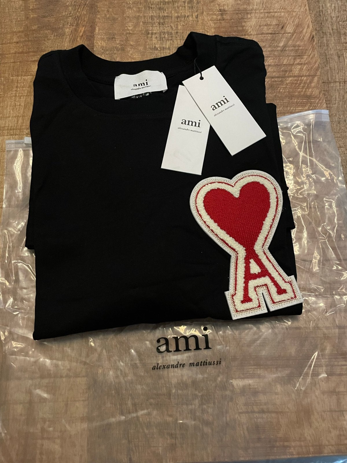 Origineel AMI Paris T-shirt 100% Katoen, Ophalen of Verzenden, Nieuw, Overige maten, Zwart