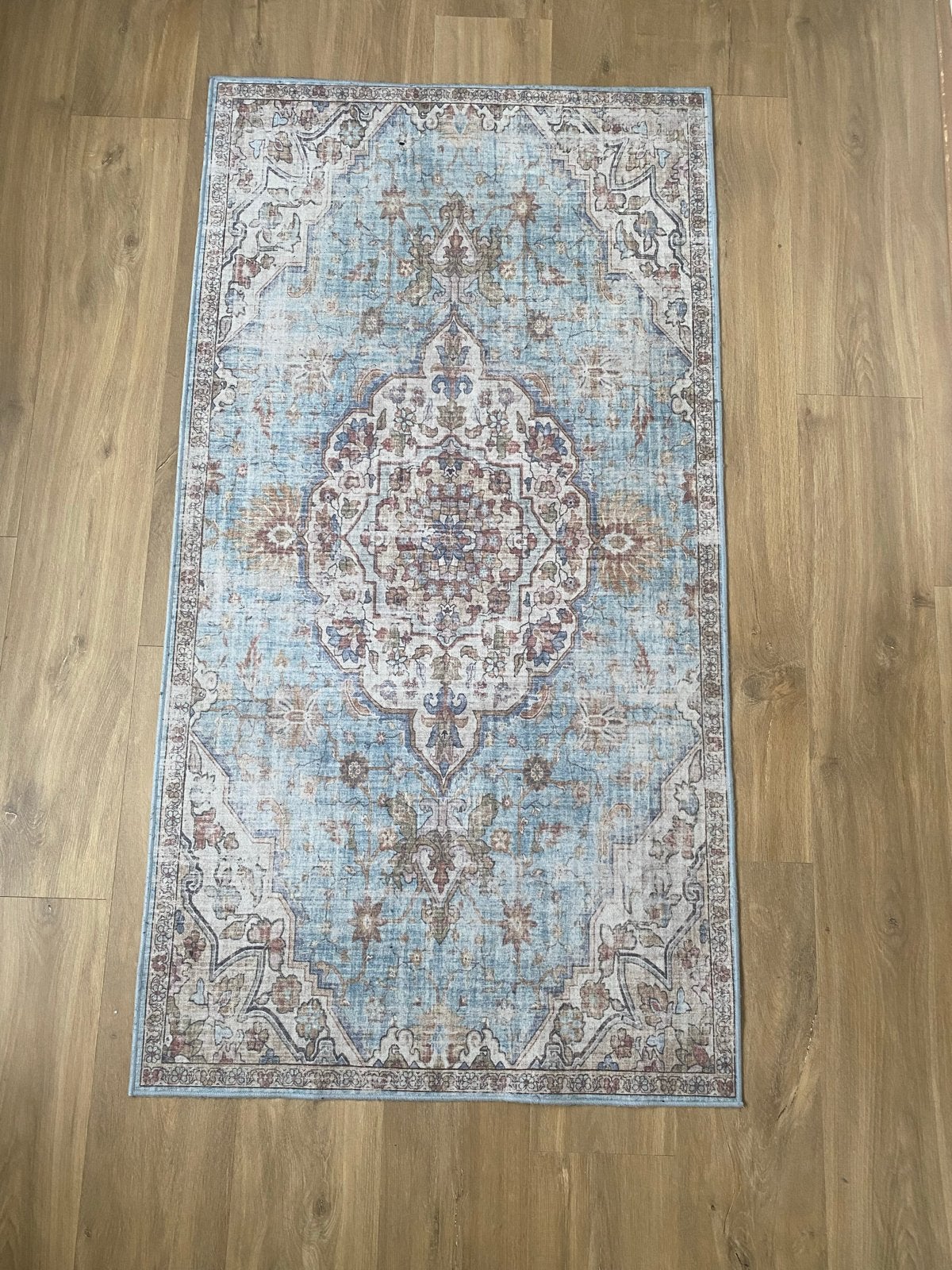 2x Blauw Oosters Vloerkleed 80x150 cm, 100 tot 150 cm, Blauw, Zo goed als nieuw, Rechthoekig