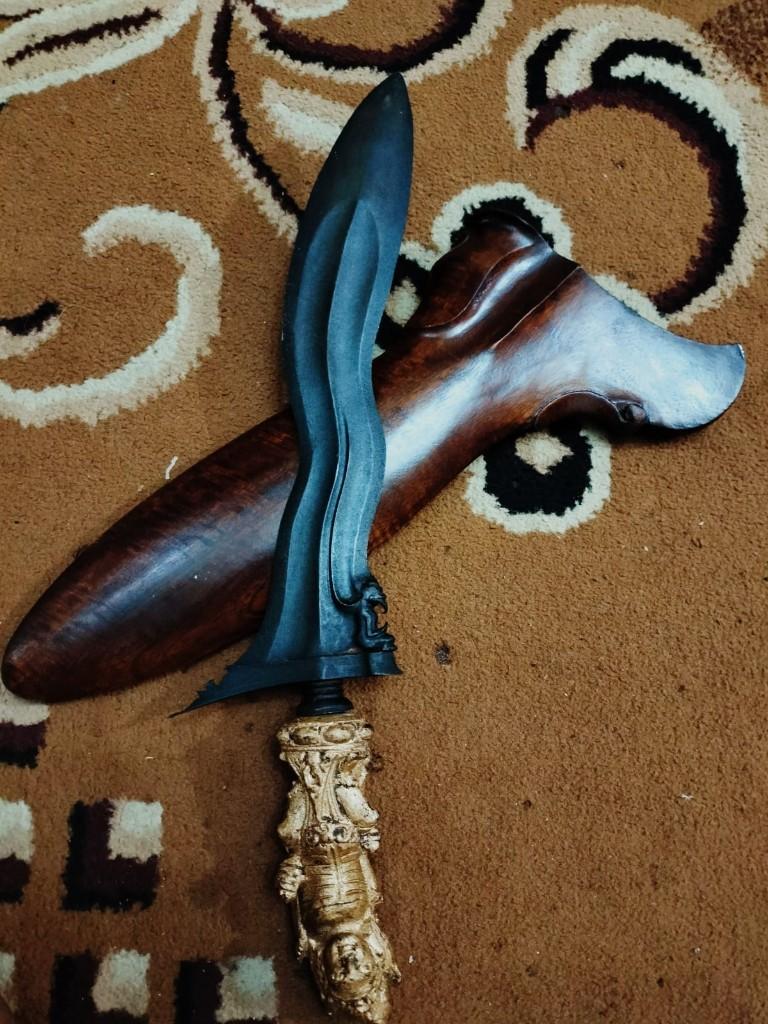 Antieke Keris Naga Siluman 3 Luk Pamor Keleng Trembalo SUV02, Antiek en Kunst, Verzenden